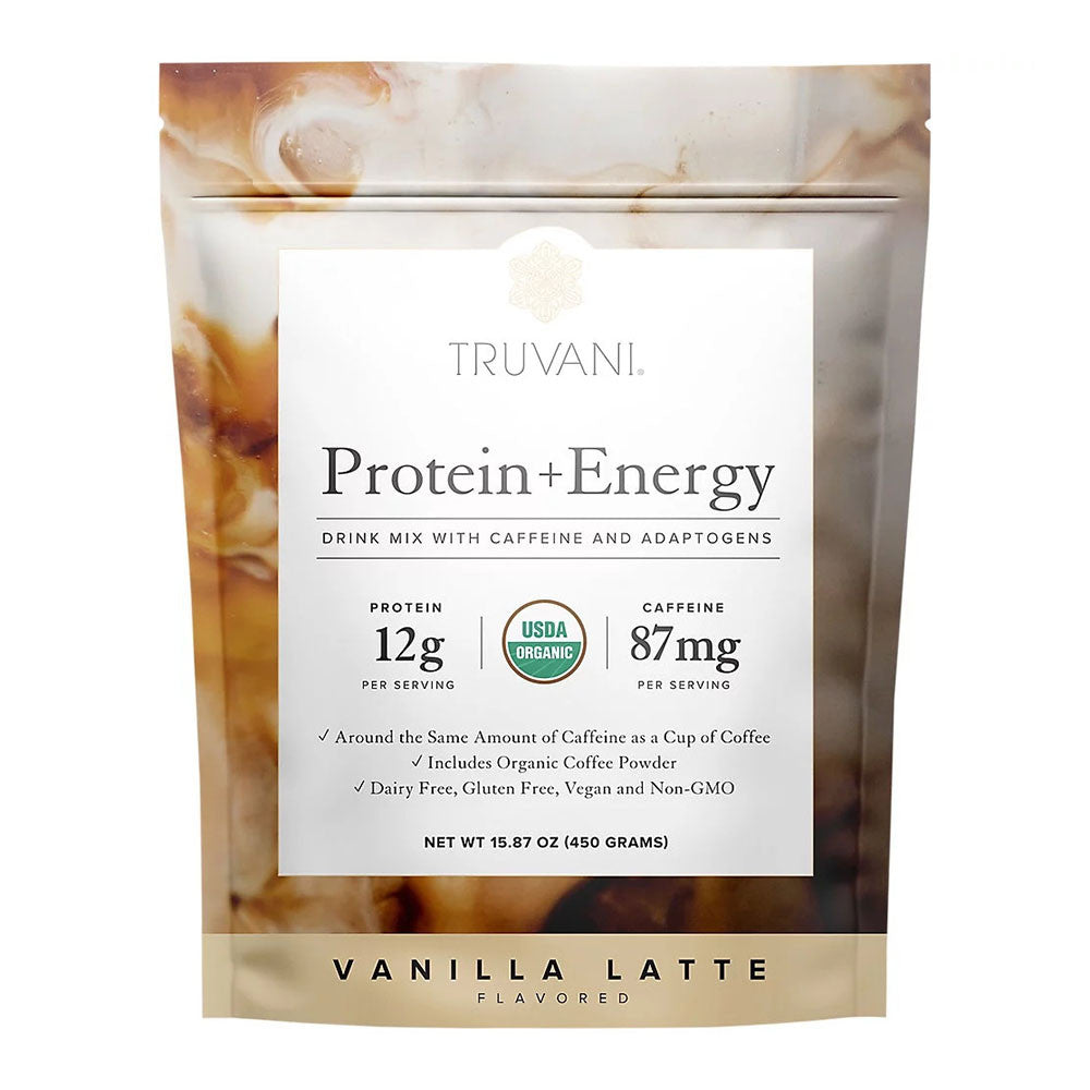 Truvani Protein Plus Energy Vanilla Latte Drink Mix, 15.87 Oz